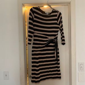 Striped Side Tie Waist Work Dress - image 1